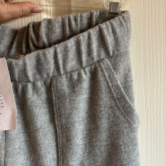 Heather Gray Track Pants with Elastic Waistband and Relaxed Fit - Picture 5 of 5